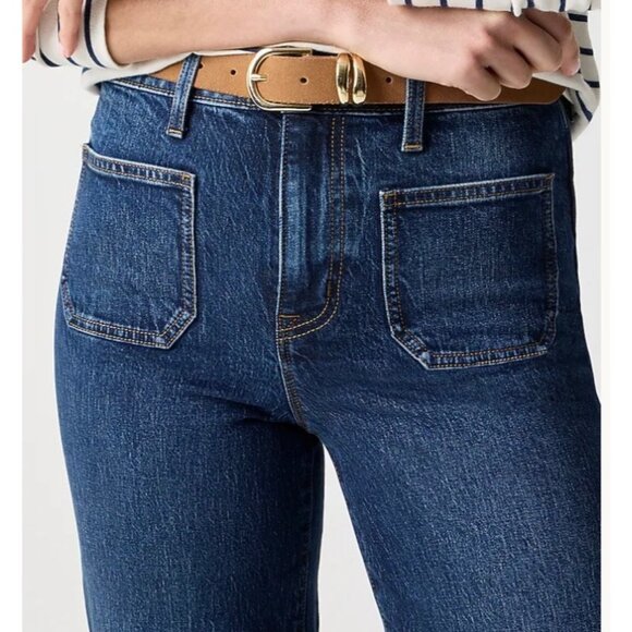 J.Crew Womens Curvy Full-Length Wide Leg High Rise Jeans Size 29 Dark Indigo - Picture 3 of 9